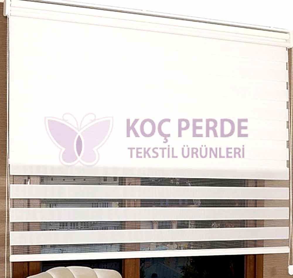 Beyaz Çiftli Zebra Perde