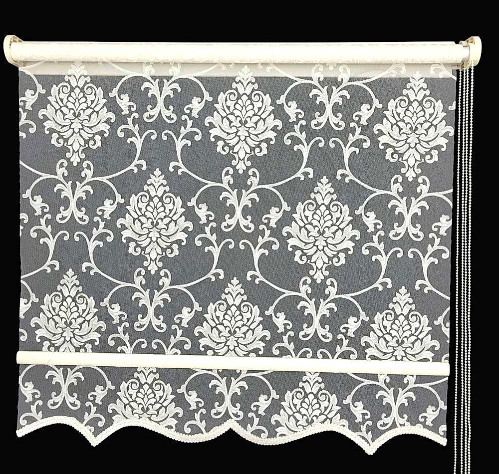 Çift Mekanizmalı Hürrem Simli Krem Tül Stor Perde