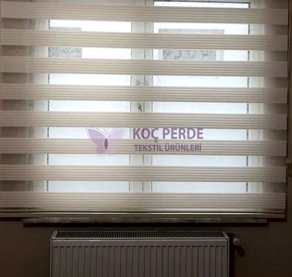 Düz Pembe Zebra Perde