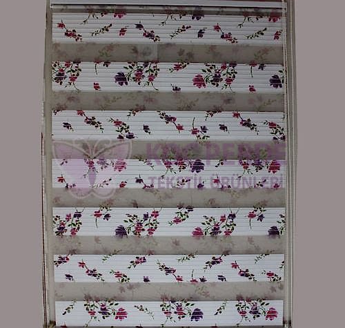 İşlemeli Pliseli Zebra Perde