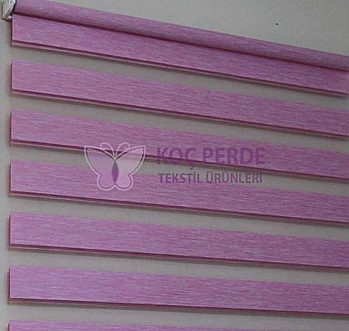 Pembe Düz Zebra Perde