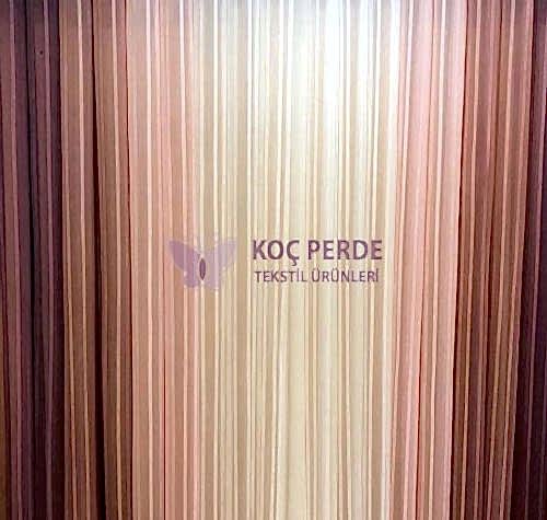 Yeni Dikey Tül Perde Ekru Gülkurusu Sonbahar