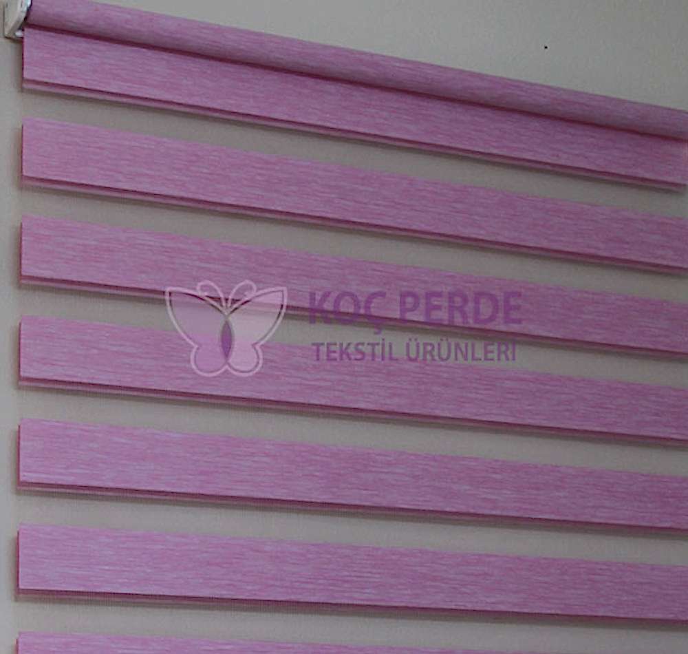 Pembe Düz Zebra Perde