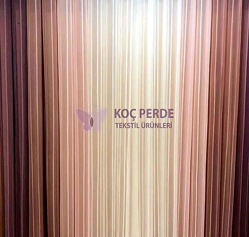 Yeni Dikey Tül Perde Ekru Gülkurusu Sonbahar